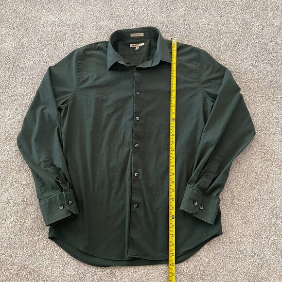 Express 1MX Forest Green Extra Slim Fit Cotton Blend Button Down Long Sleeve L - Picture 6 of 8